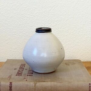 John Karrasch Studio Pottery Vase Reno Nevada MCM Handmade Stoneware Signed